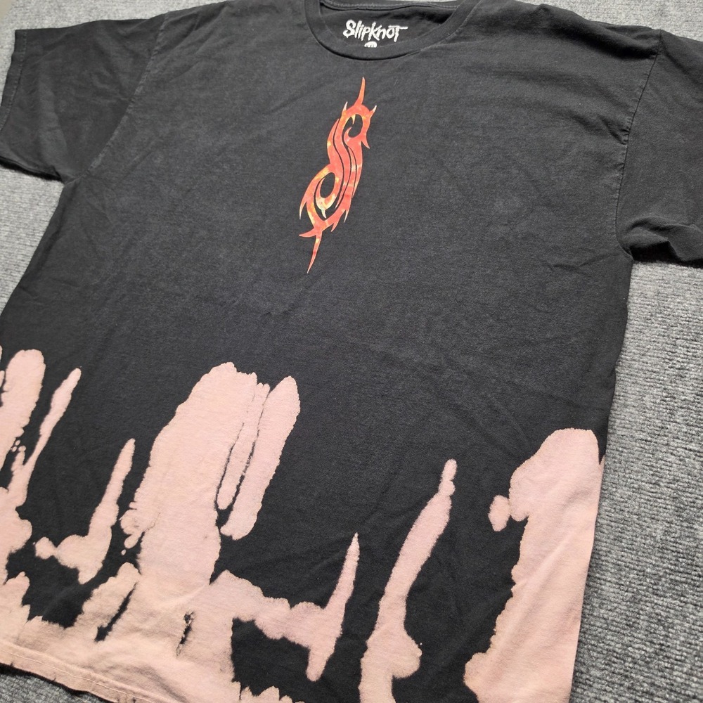 Slipknot Bleach Dip Dye T-Shirt Mens XXL Black Bravado Nonagram Tribal S Logo